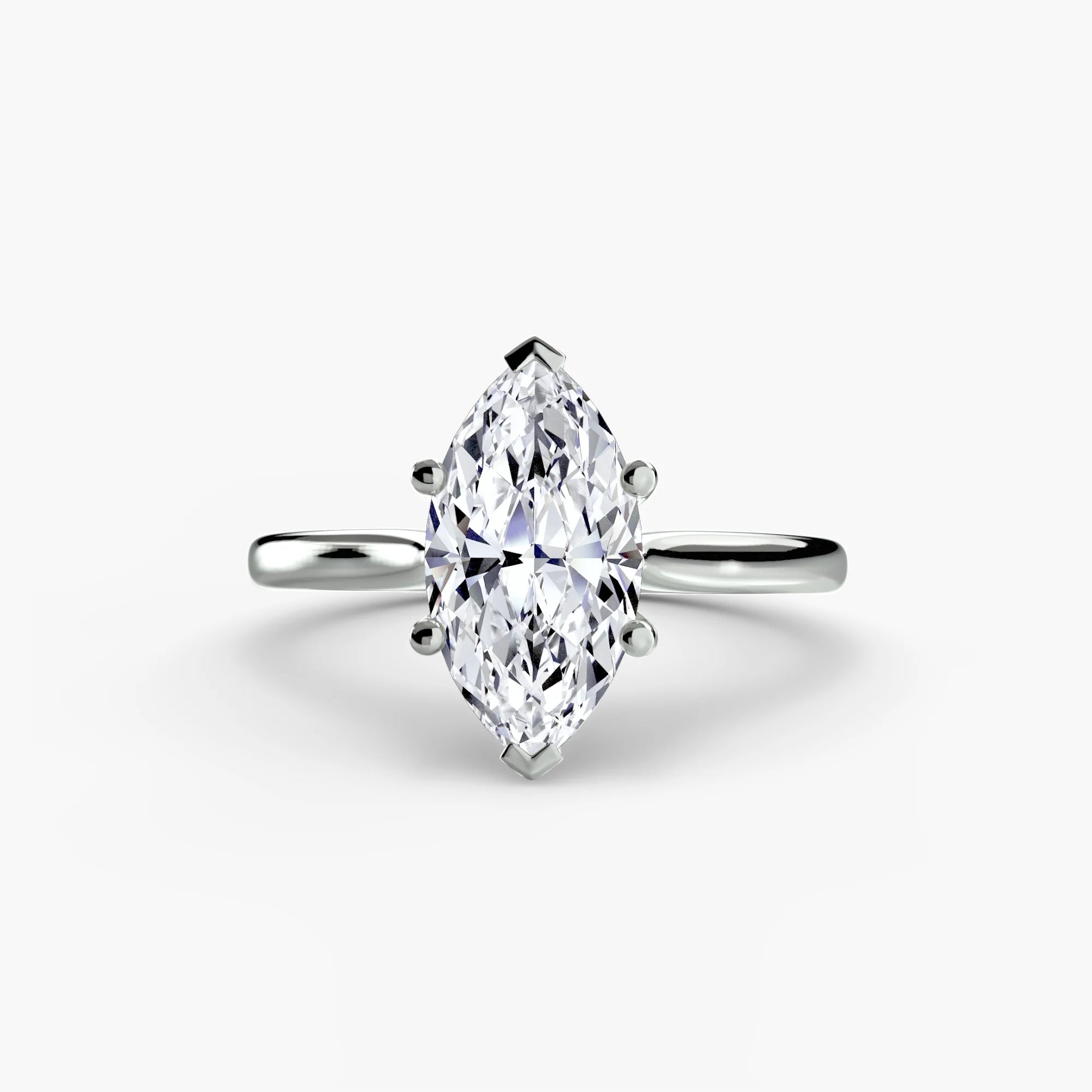 2.02 carat Marquise Lab grown diamond in 9k white gold