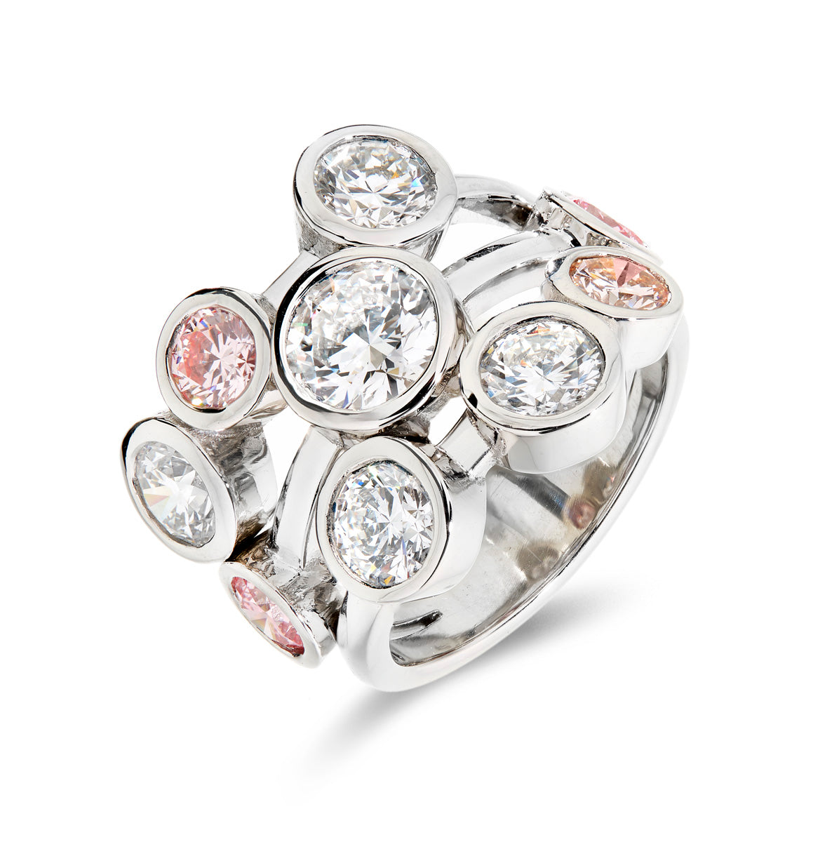 Anastasia Round 4.20ct D/E/Pink WS/VS Diamond Ring | Platinum | IGI Certified