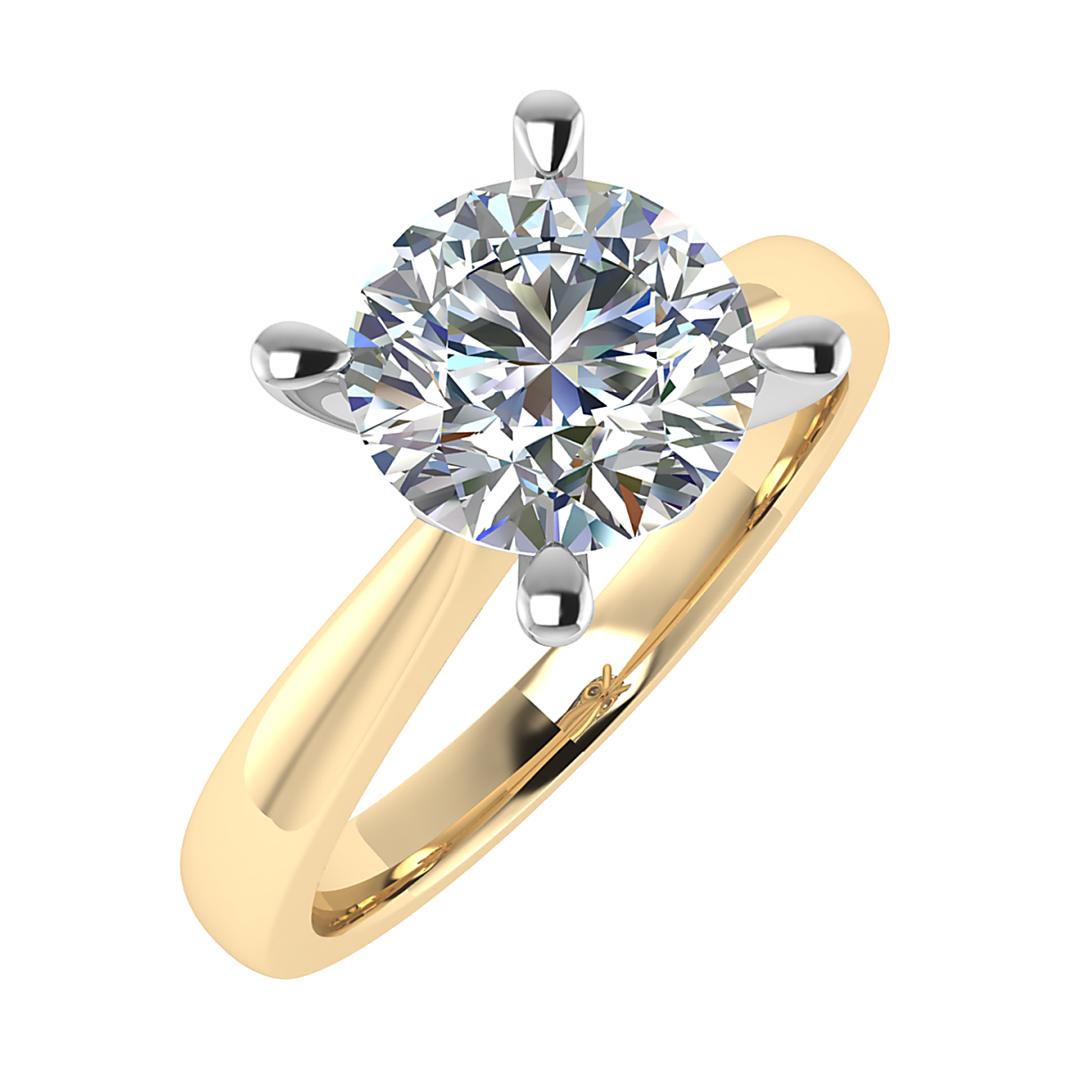 Round 1.50ct E VS1 Diamond Engagement Ring | 18K Yellow Gold | IGI Certified