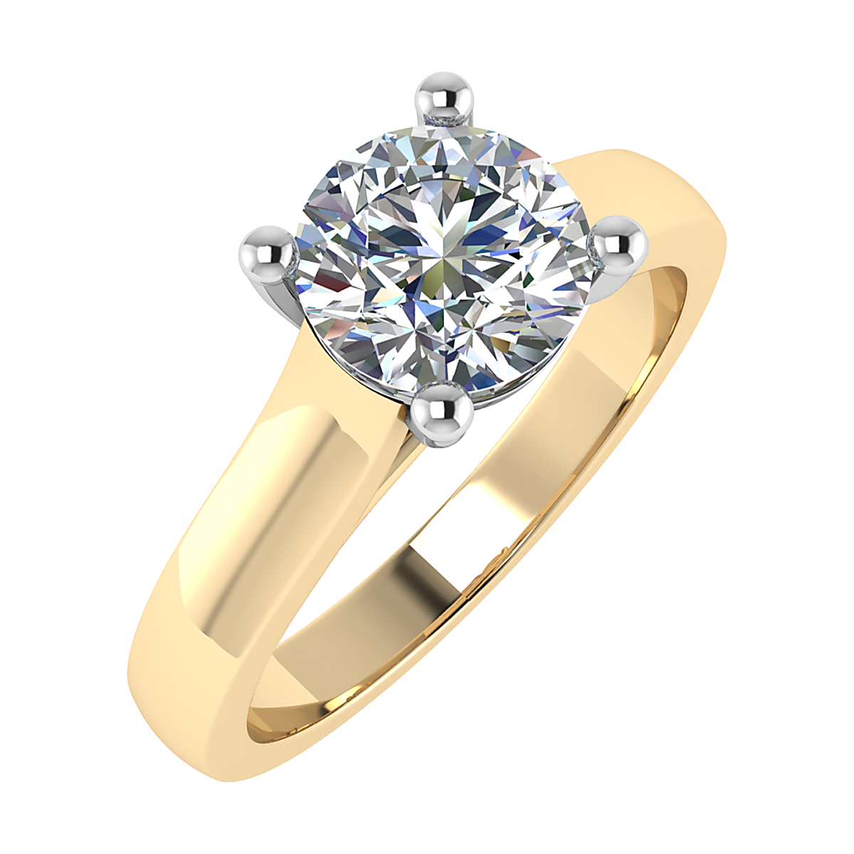 Round 2.08ct E VS1 Diamond Engagement Ring | 18K Yellow Gold | IGI Certified