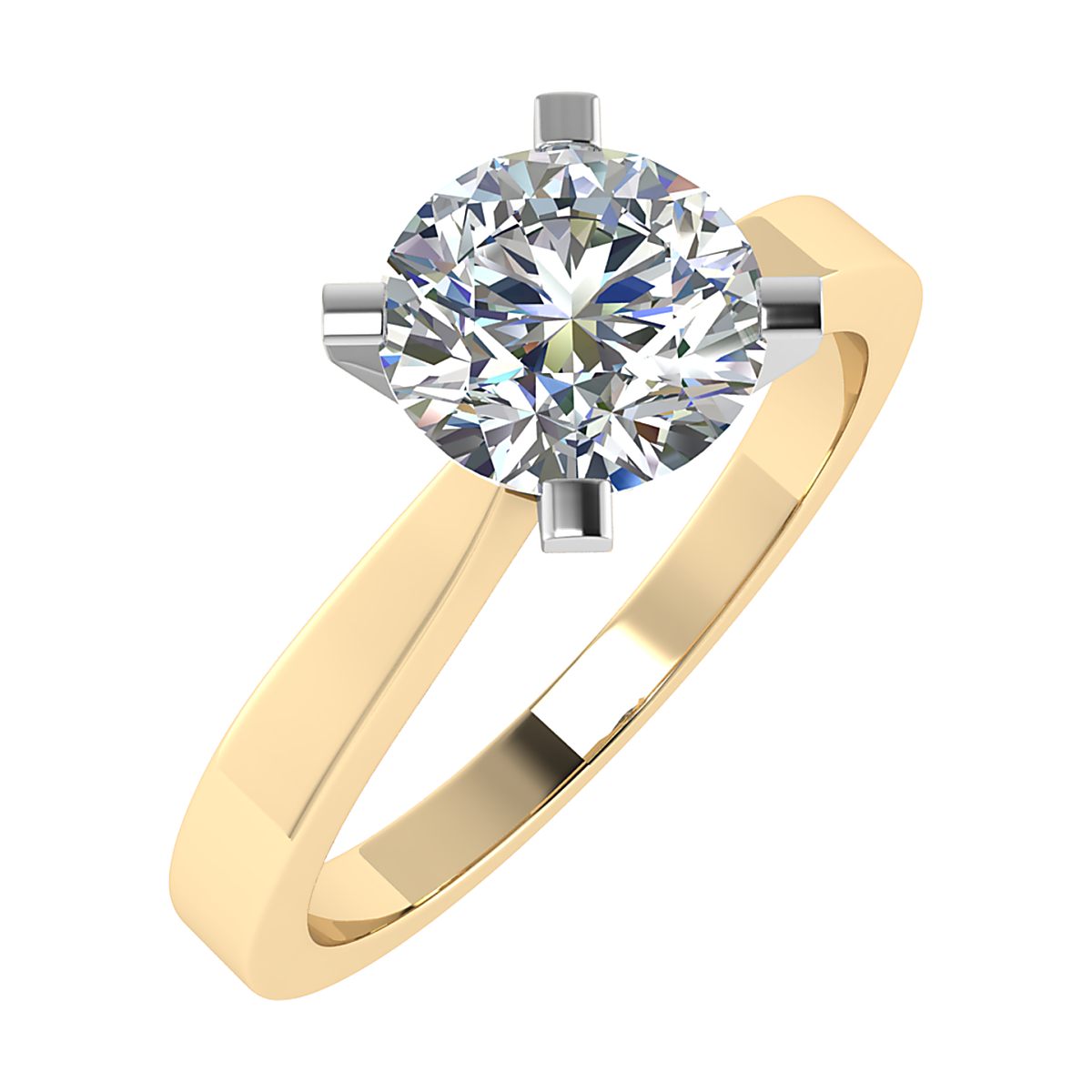 Round 2.08ct E VS1 Diamond Engagement Ring | 18K Yellow Gold | IGI Certified