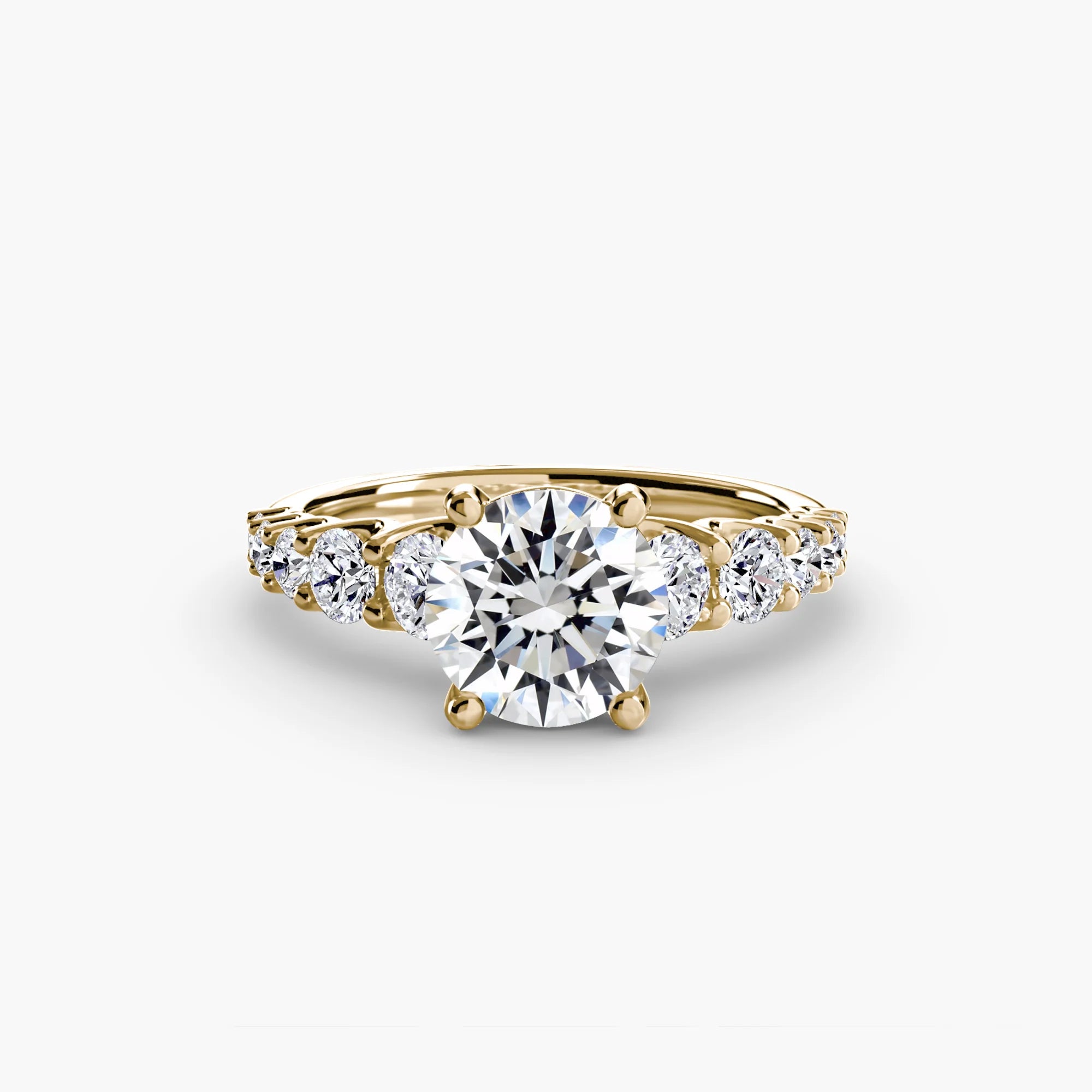 2.88 carat Round Lab Diamond ring set in 9k Yellow Gold D VS1.  Fully IGI Certified.