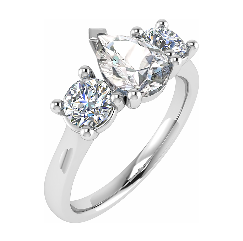 Pear Trilogy Ring 1.21ct VVS/VS | Platinum | IGI Certified