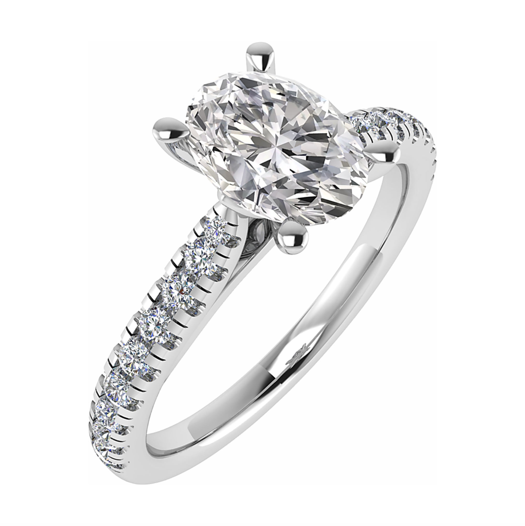 Oval Hidden Halo & Pave 4.05ct E VS2 Diamond Engagement Ring | IGI Certified