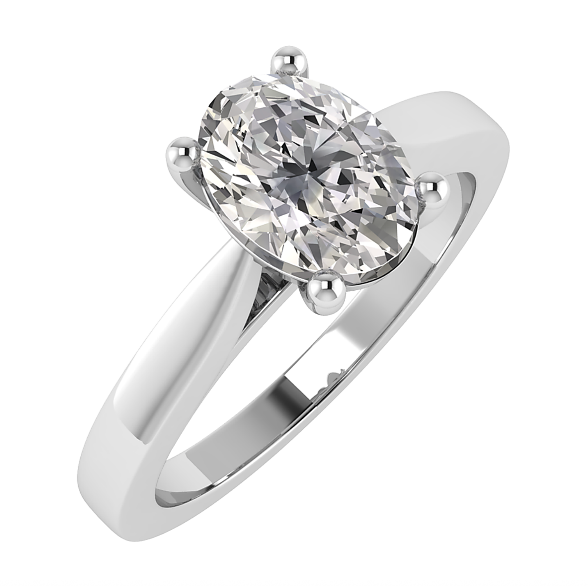 Oval 2.00ct E VS1 Diamond Engagement Ring | Platinum | IGI Certified