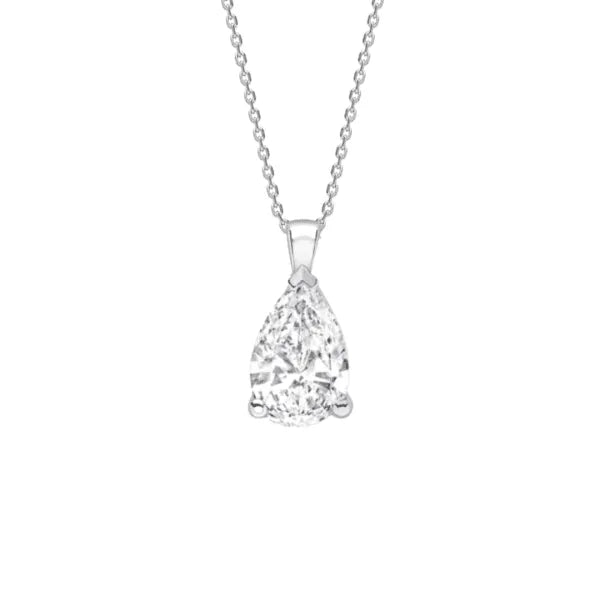 Pear Diamond Pendant 2.00ct F VS2 | Platinum Setting | IGI Certified