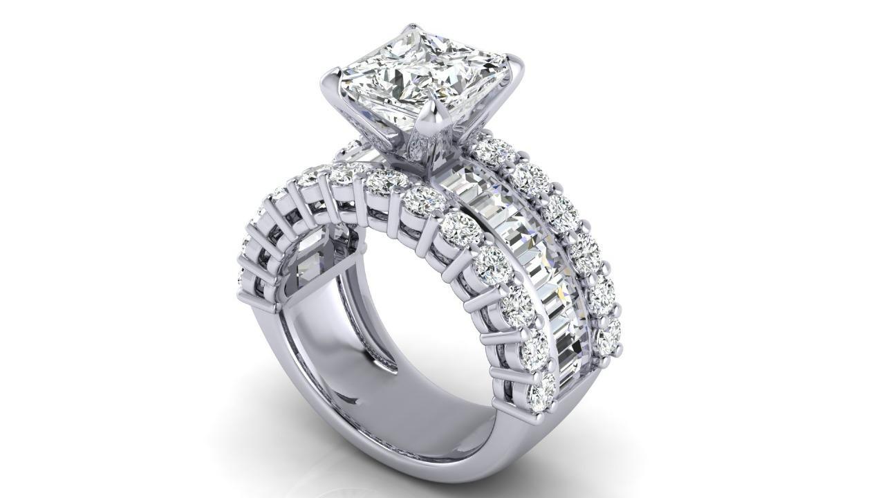 Bespoke Design Platinum Diamond Ring | 5.05ct Total | IGI Certified