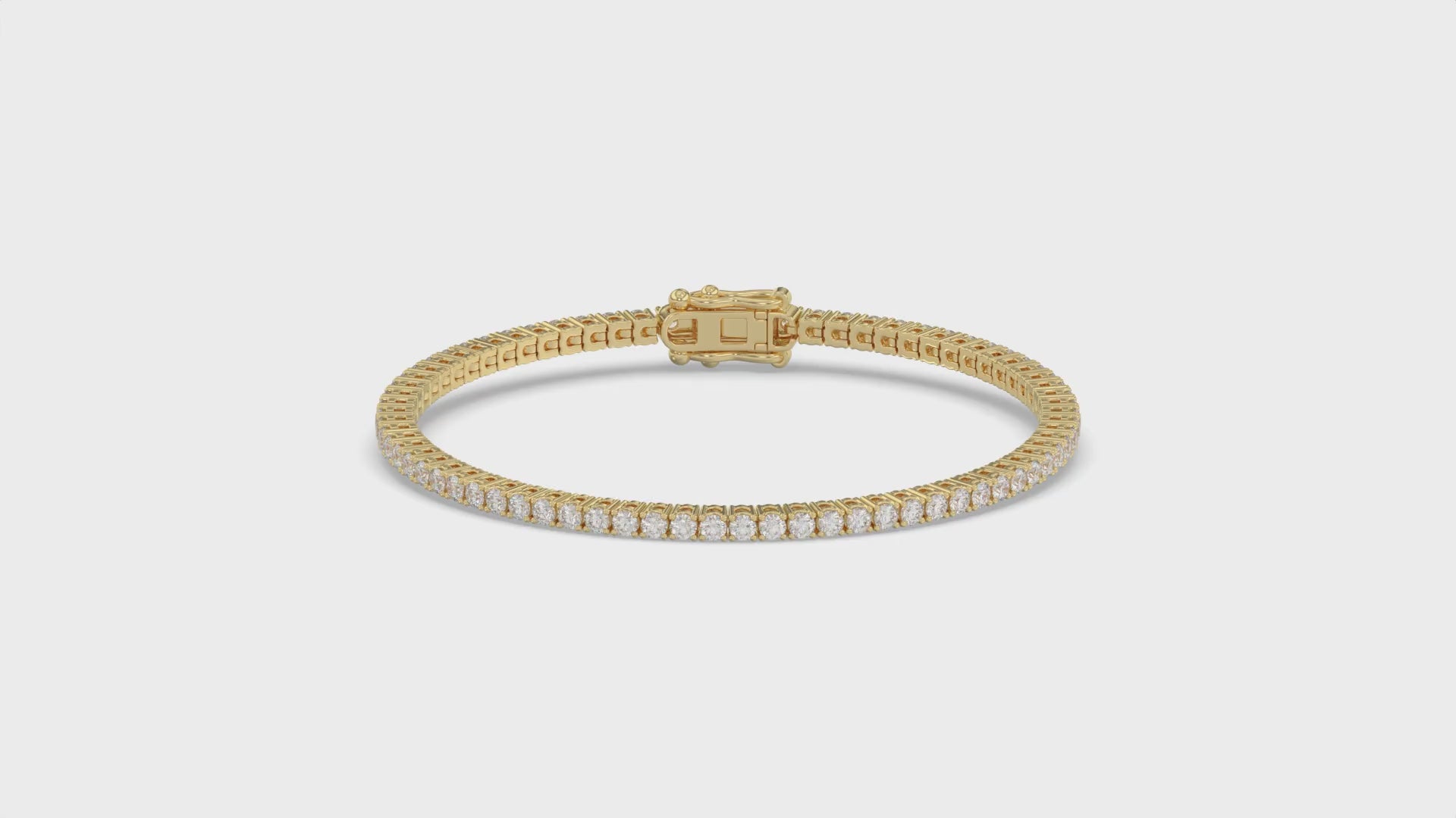 Classic 4 Prong Lab Grown Diamond Tennis Bracelet approx. 3 ct Yellow Gold video