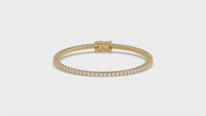Classic 4 Prong Lab Grown Diamond Tennis Bracelet approx. 3 ct Yellow Gold video