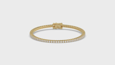 Classic 4 Prong Lab Grown Diamond Tennis Bracelet approx. 3 ct Yellow Gold video