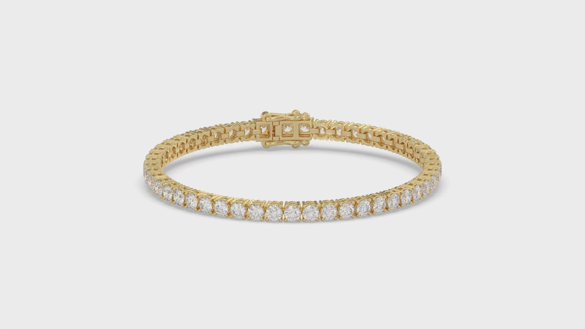 Classic 4 Prong Lab Grown Diamond Tennis Bracelet approx. 7 ct Yellow Gold video