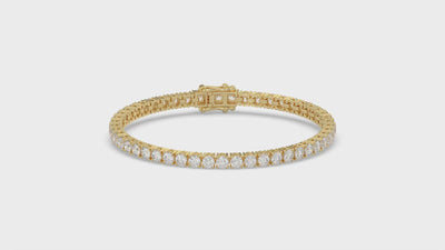 Classic 4 Prong Lab Grown Diamond Tennis Bracelet approx. 7 ct Yellow Gold video