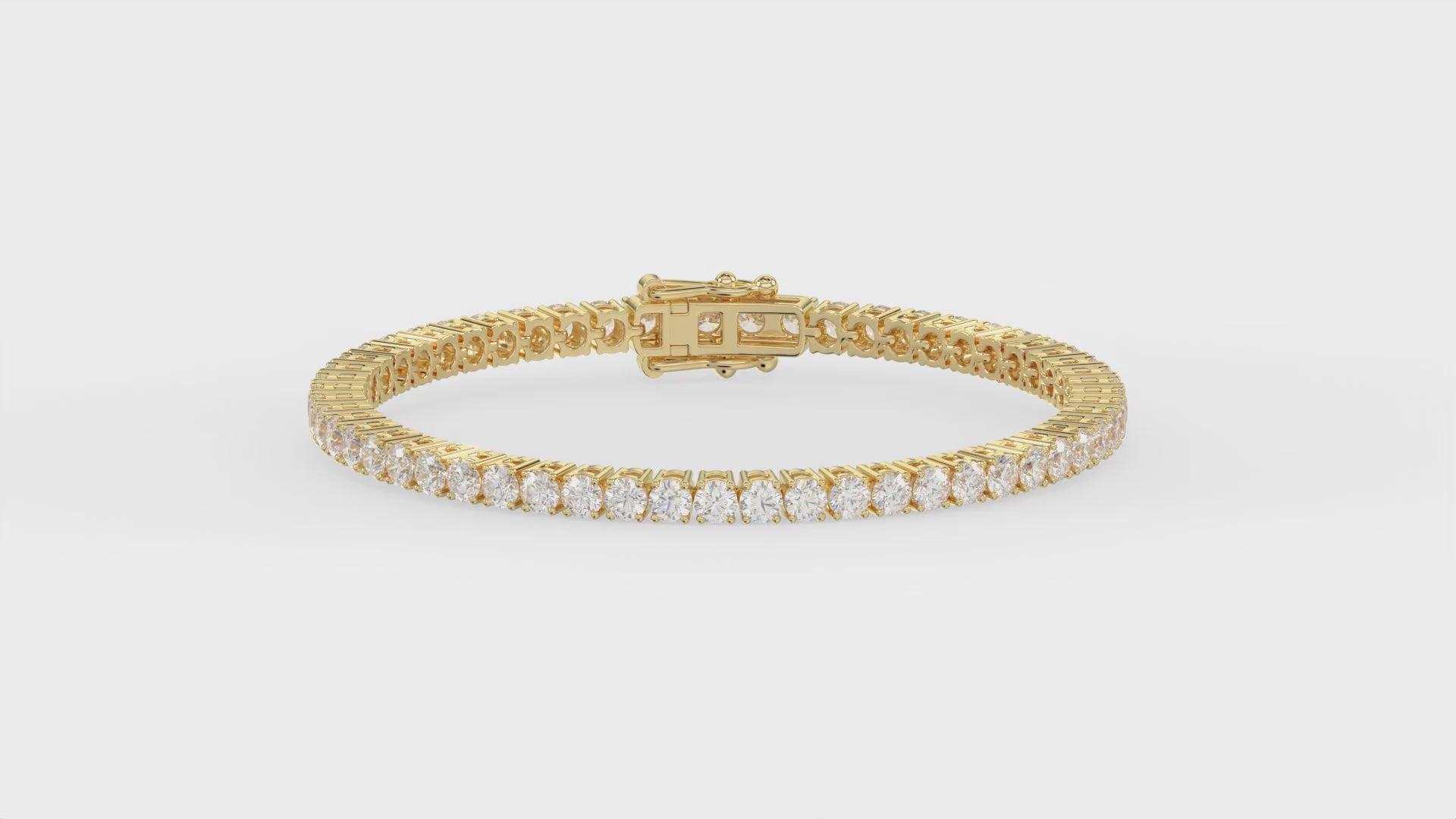 Classic 4 Prong Lab Grown Diamond Tennis Bracelet approx. 5 ct Yellow Gold video