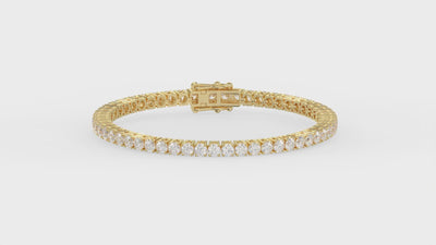 Classic 4 Prong Lab Grown Diamond Tennis Bracelet approx. 5 ct Yellow Gold video