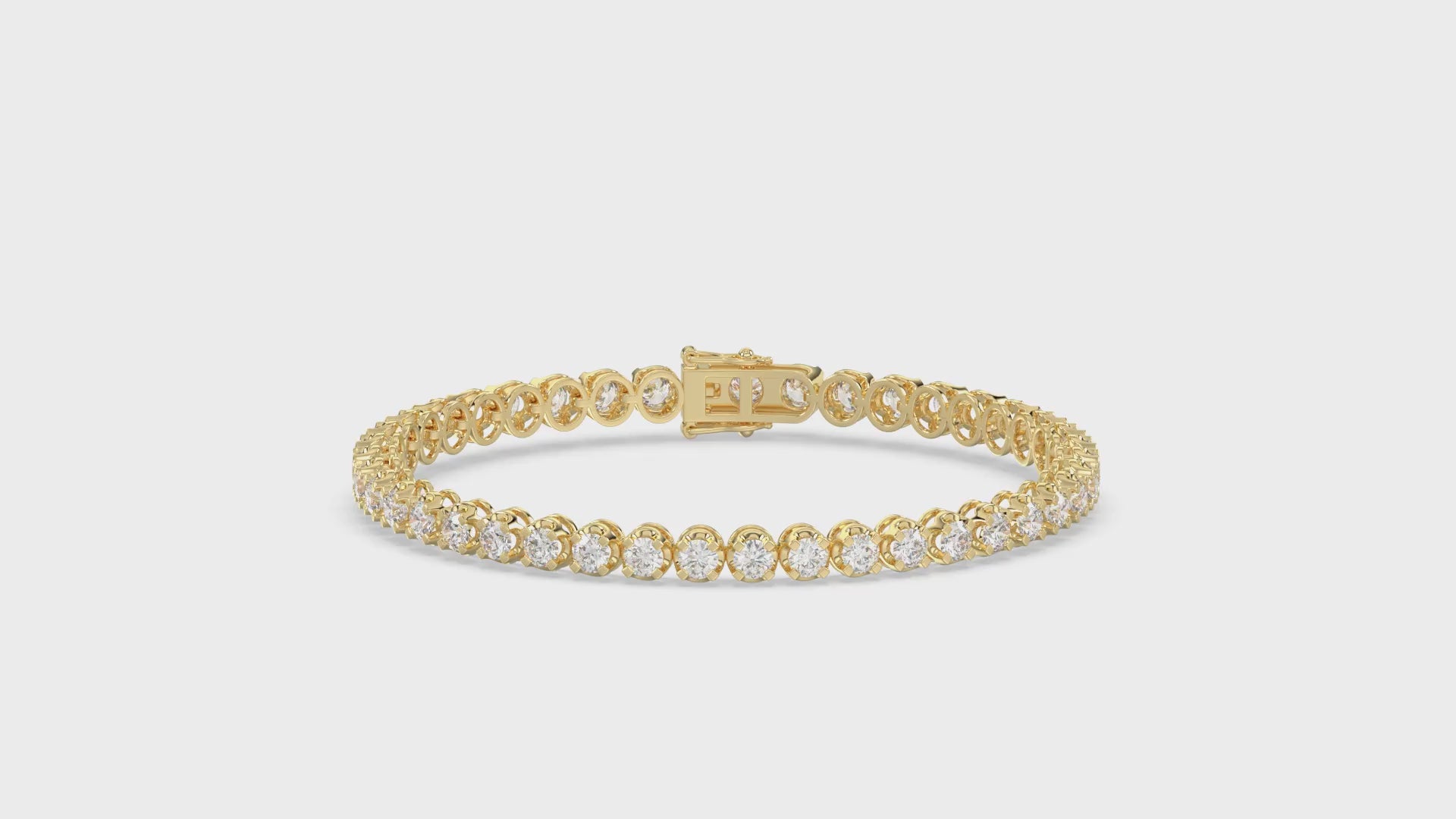 Lightweight Fusion Lab Grown Diamond Tennis Bracelet approx. 5 ct Yellow Gold video