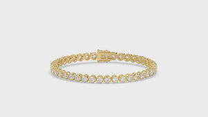 Lightweight Fusion Lab Grown Diamond Tennis Bracelet approx. 5 ct Yellow Gold video