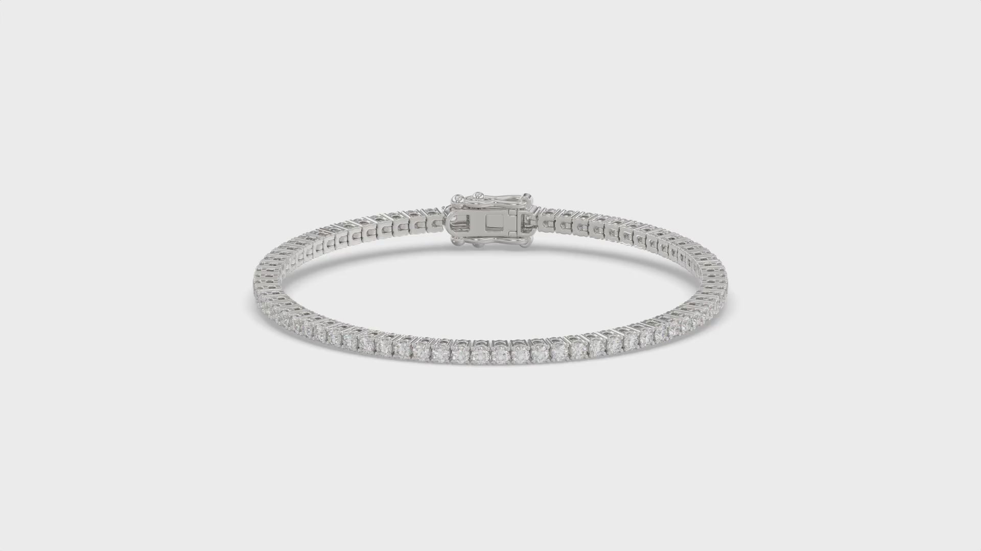 Classic 4 Prong Lab Grown Diamond Tennis Bracelet approx. 3 ct White Gold video