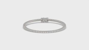 Classic 4 Prong Lab Grown Diamond Tennis Bracelet approx. 3 ct White Gold video