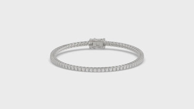 Classic 4 Prong Lab Grown Diamond Tennis Bracelet approx. 3 ct White Gold video
