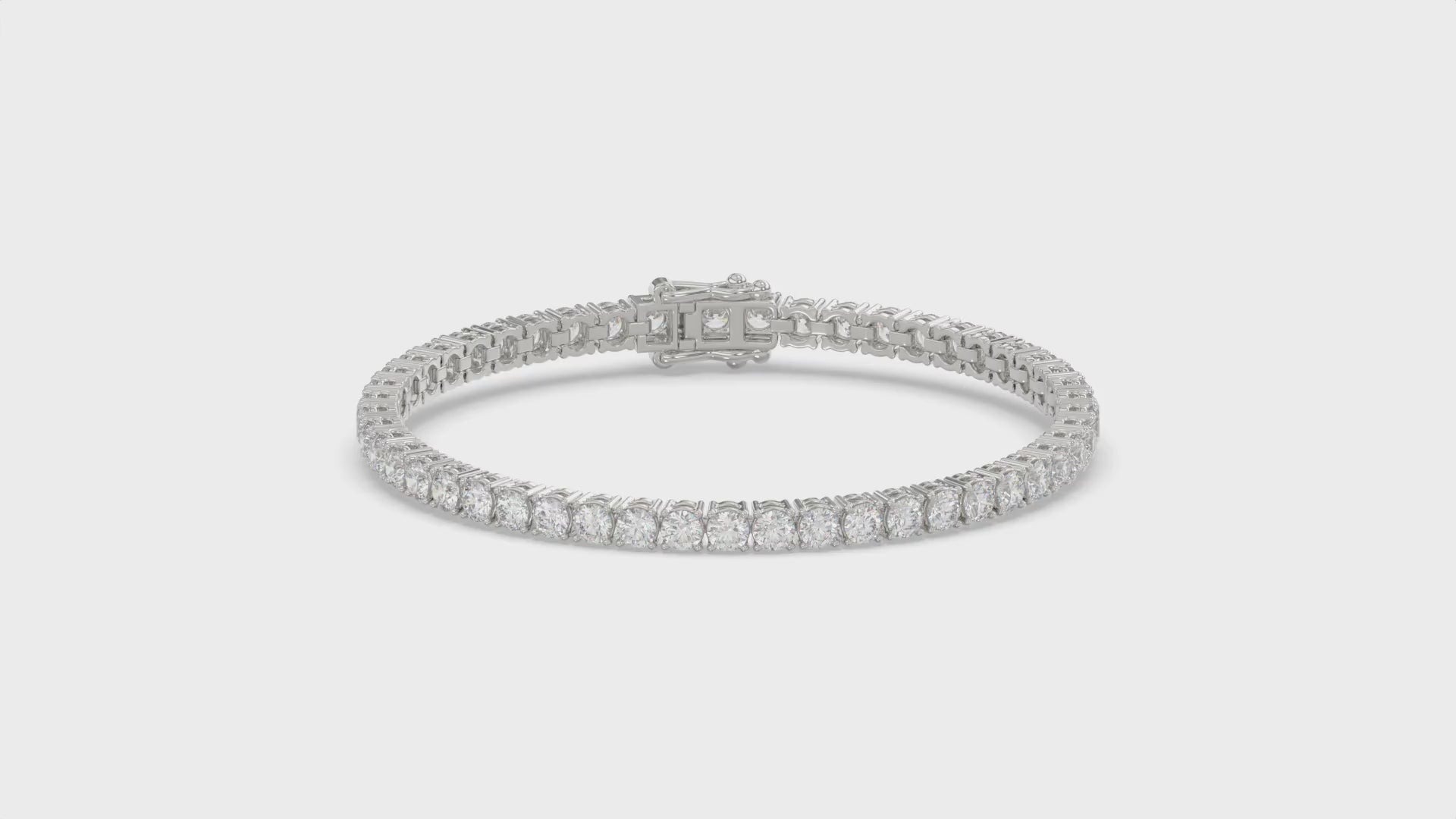 Classic 4 Prong Lab Grown Diamond Tennis Bracelet approx. 7 ct White Gold video
