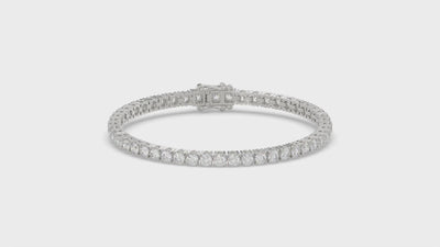 Classic 4 Prong Lab Grown Diamond Tennis Bracelet approx. 7 ct White Gold video
