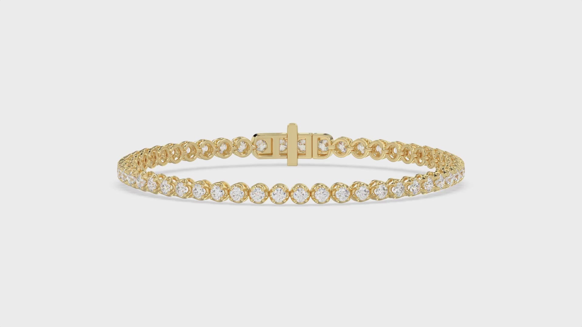 Lightweight Fusion Lab Grown Diamond Tennis Bracelet approx. 3 ct Yellow Gold video